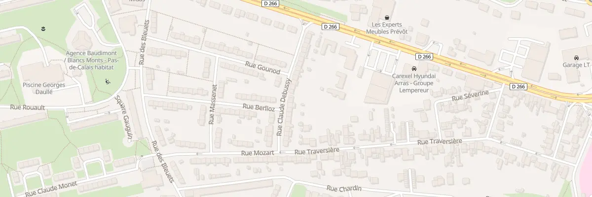 Plan du 20 Rue Debussy à Arras