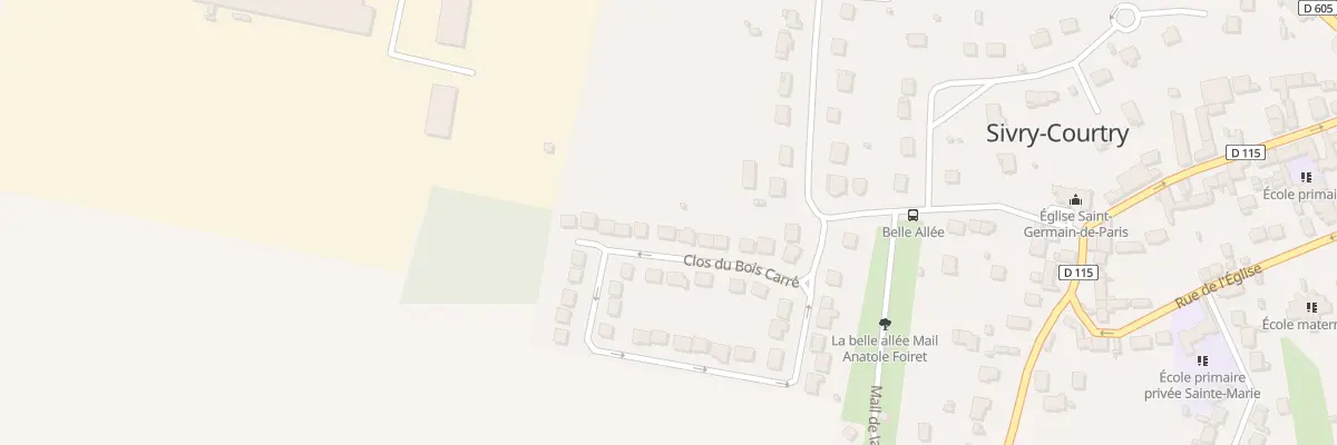 Plan du 8 Clos du Bois Carre à Sivry-Courtry