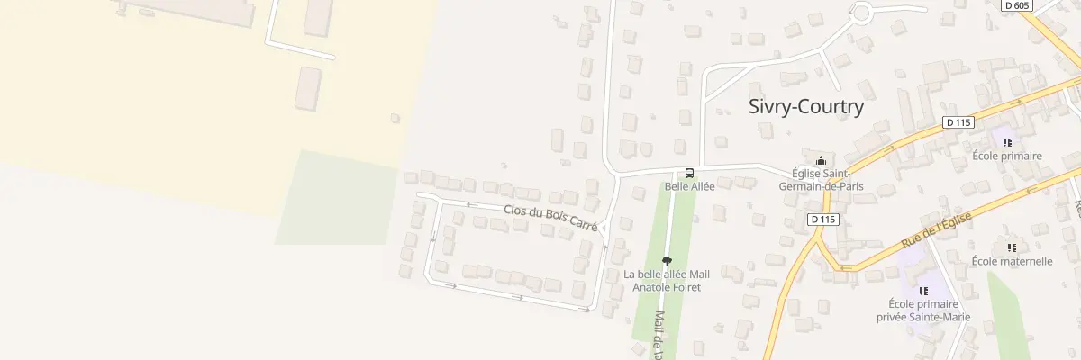 Plan du 5 Clos du Bois Carre à Sivry-Courtry