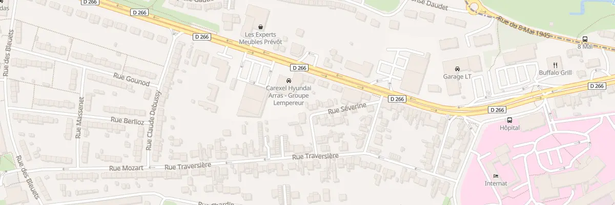 Plan du 8 Rue Séverine à Arras