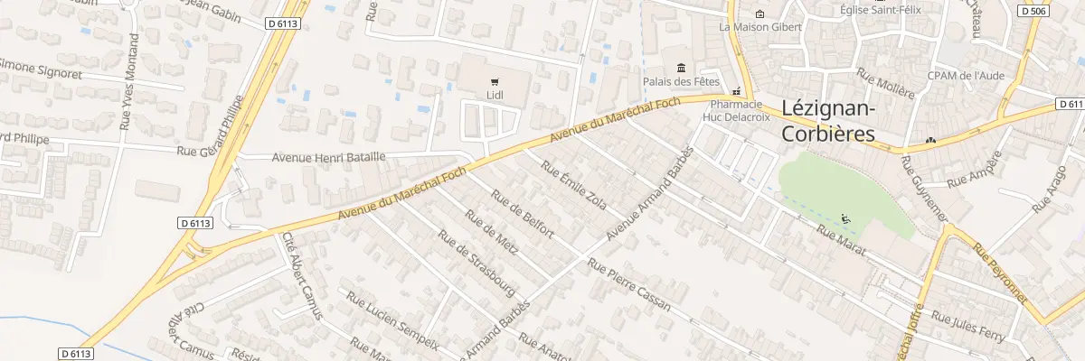 Plan du 6 Rue Emile Zola à Lézignan-Corbières