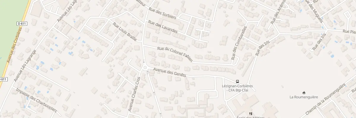 Plan du 14 Rue Colonel Fabien à Lézignan-Corbières
