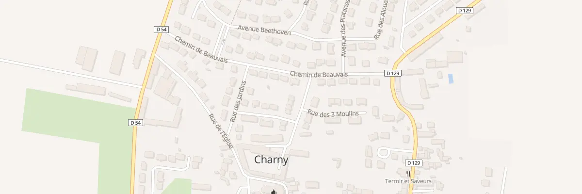 Plan du 11 All des Rabaches à Charny