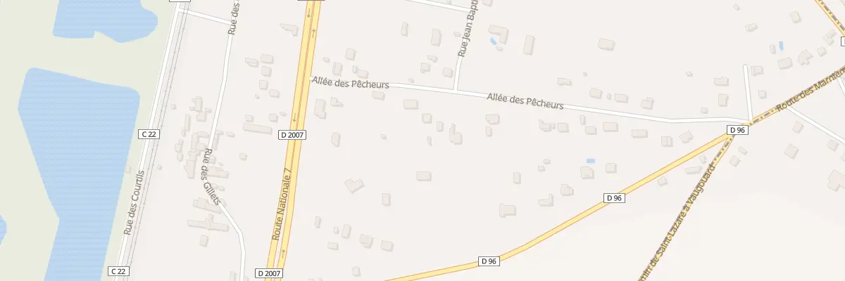 Plan du 8 All des Pêcheurs à Fontenay-sur-Loing