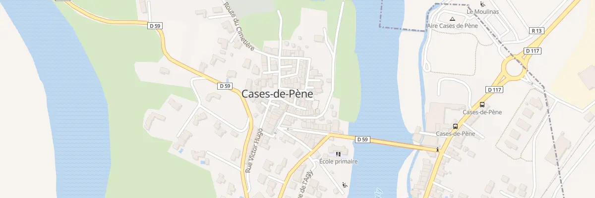 Plan du 1 Rue du Clocher à Cases-de-Pène