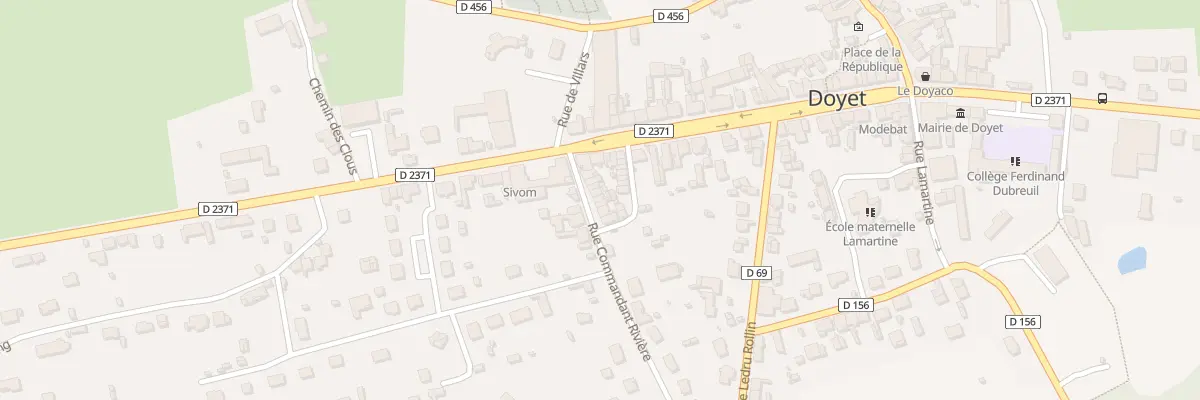 Plan du 9 Rue du Commandant Riviere à Doyet