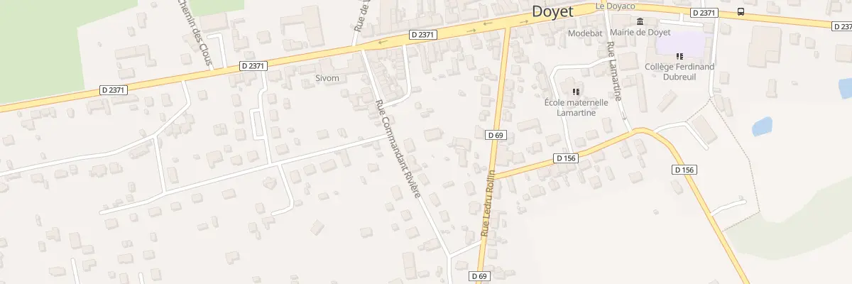 Plan du 23 Rue du Commandant Riviere à Doyet