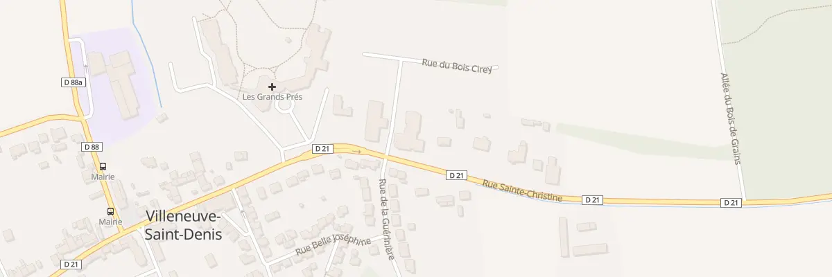 Plan du 2 Rue du Bois Cirey à Villeneuve-Saint-Denis