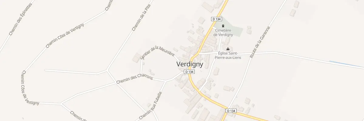 Plan du 2 Sen de la Meuniere à Verdigny