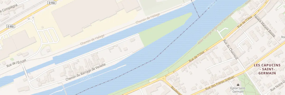 Plan du 455 Vc Barrage de Venette à Venette