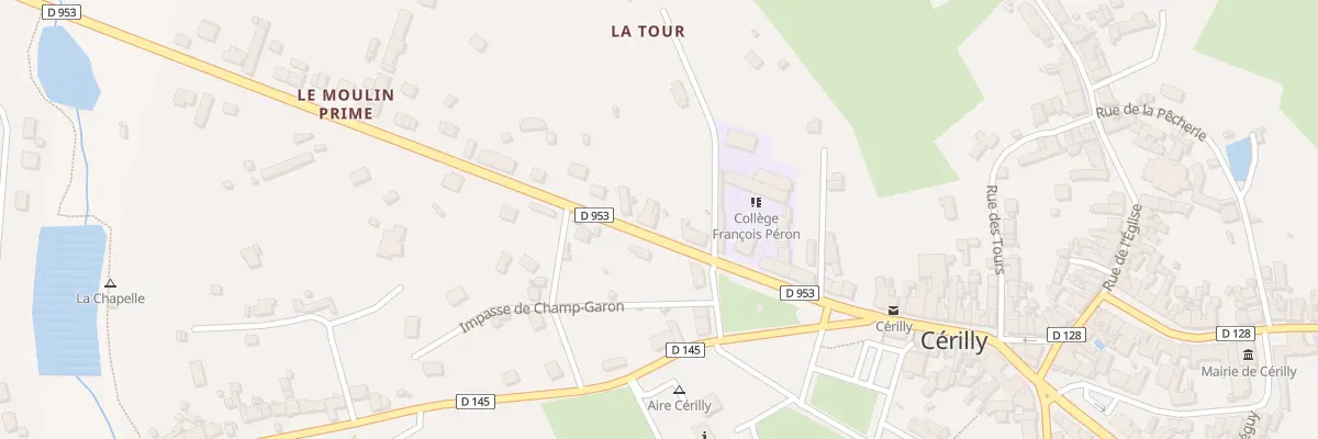 Plan du 4 Av du 11 Novembre à Cérilly