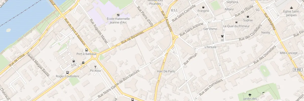 Plan de la Rue N D de Bon Secours à Compiègne