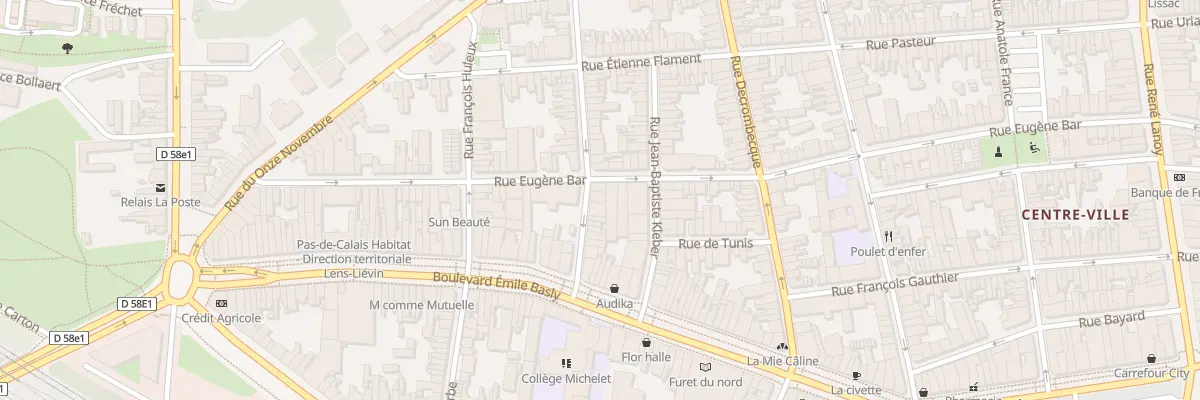 Plan du 16 Rue du Champ de Mars à Lens