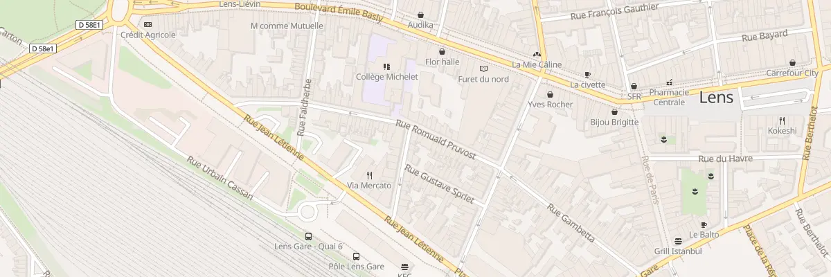 Plan du 29 Rue Romuald Pruvost à Lens
