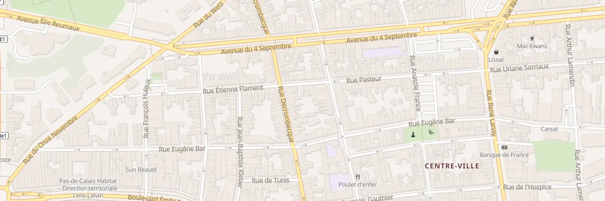 Plan du 50 Rue Decrombecque à Lens
