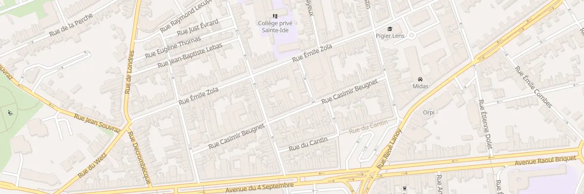 Plan du 38 Rue Casimir Beugnet à Lens