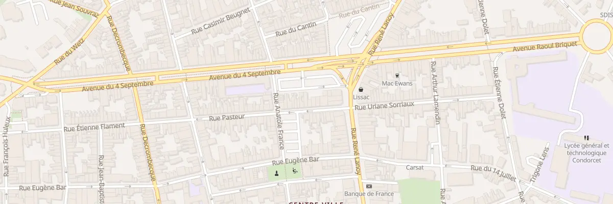 Plan du 16 Rue Pasteur à Lens