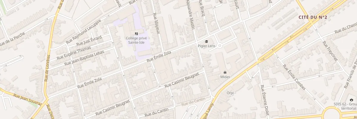 Plan du 86 Rue Emile Zola à Lens