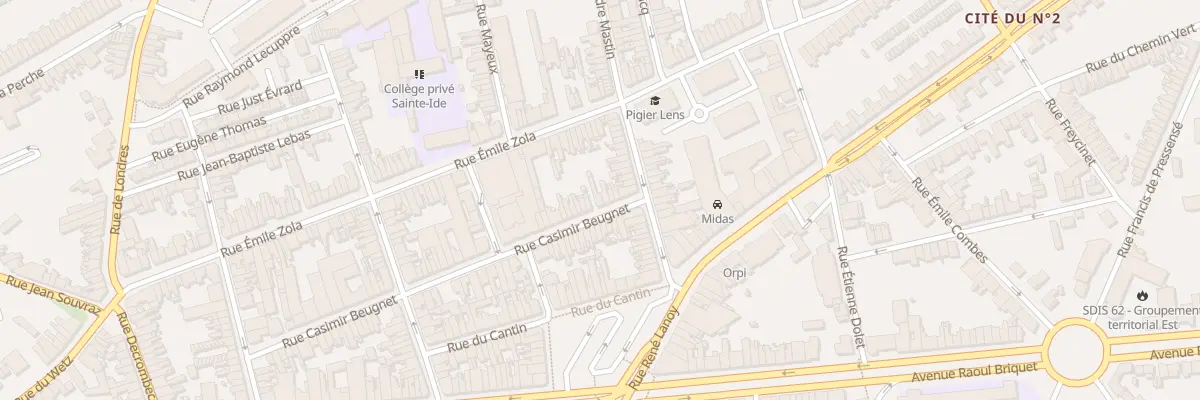 Plan du 10 Rue Casimir Beugnet à Lens