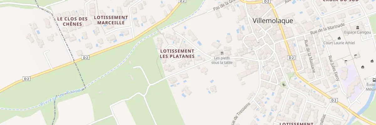 Plan du 2 Lot les Platanes à Villemolaque