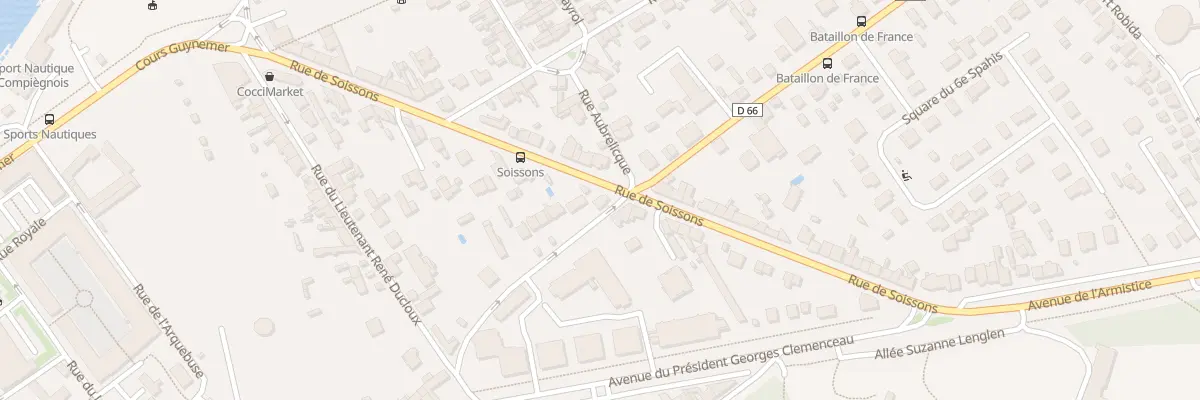 Plan du 96 Rue Bataillon de France à Compiègne