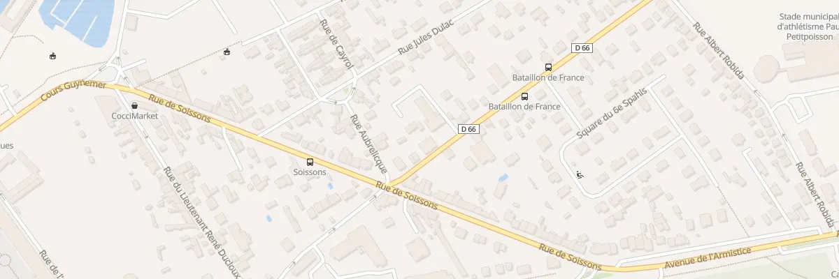 Plan du 92 Rue Bataillon de France à Compiègne