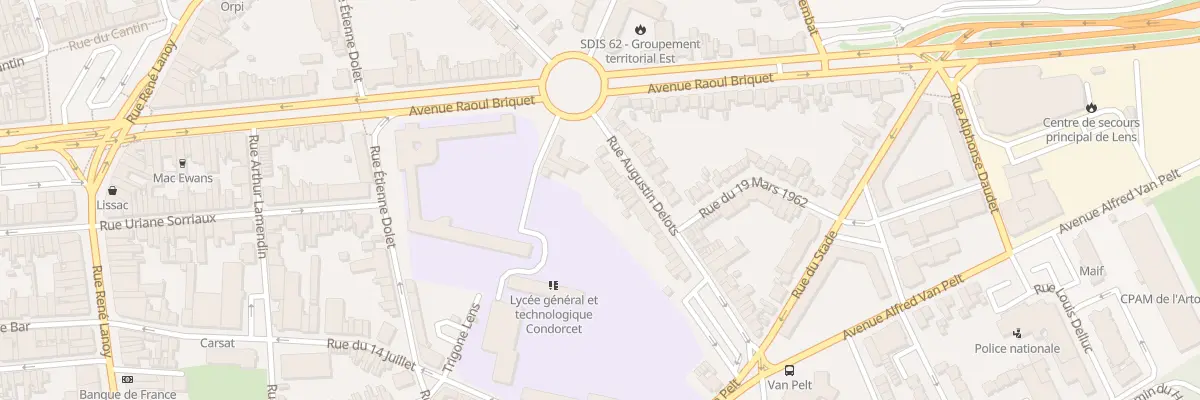 Plan du 10 Rue Augustin Delots à Lens