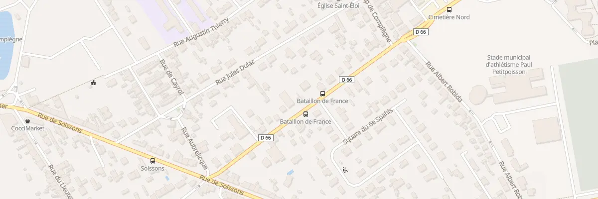 Plan du 76 Rue Bataillon de France à Compiègne