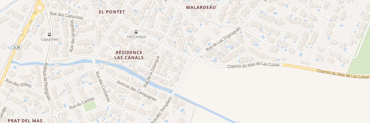 Plan du 1 Av de Las Canals à Canohès