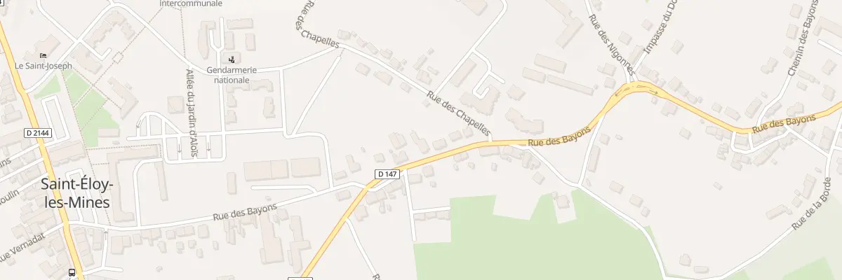 Plan du 25 Rue des Bayons à Saint-Éloy-les-Mines