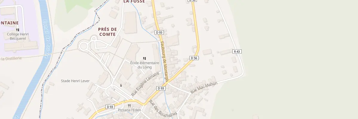 Plan du 10 Fg de Montargis à Châtillon-Coligny