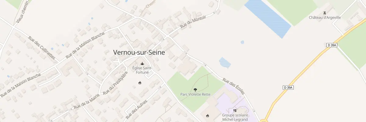 Plan de Vernou à Vernou-la-Celle-sur-Seine