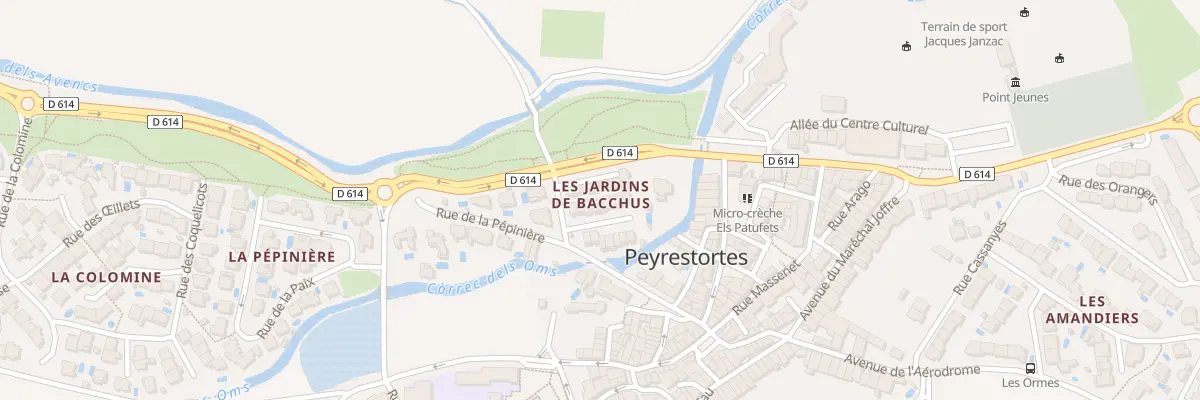 Plan de la Rue des Vendanges à Peyrestortes