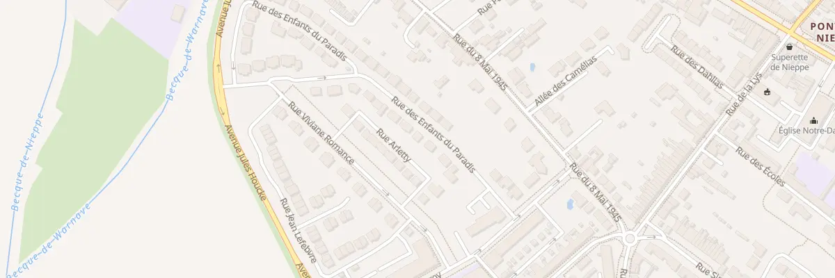 Plan du 134 Rue des Enfants du Paradis à Nieppe