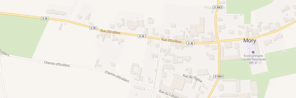 Plan du 16 Rue d’Ervillers à Mory