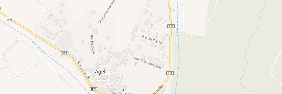 Plan de Rte de Bize à Agel