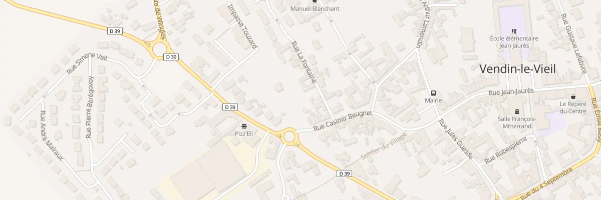 Plan du 7 Rue Casimir Beugnet à Vendin-le-Vieil