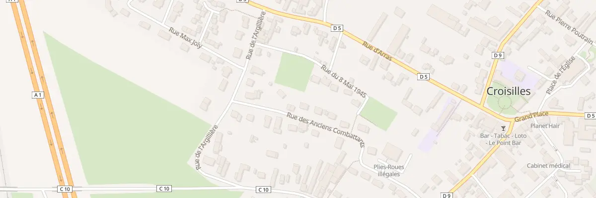Plan du 20 Rue des Anciens Combattants à Croisilles