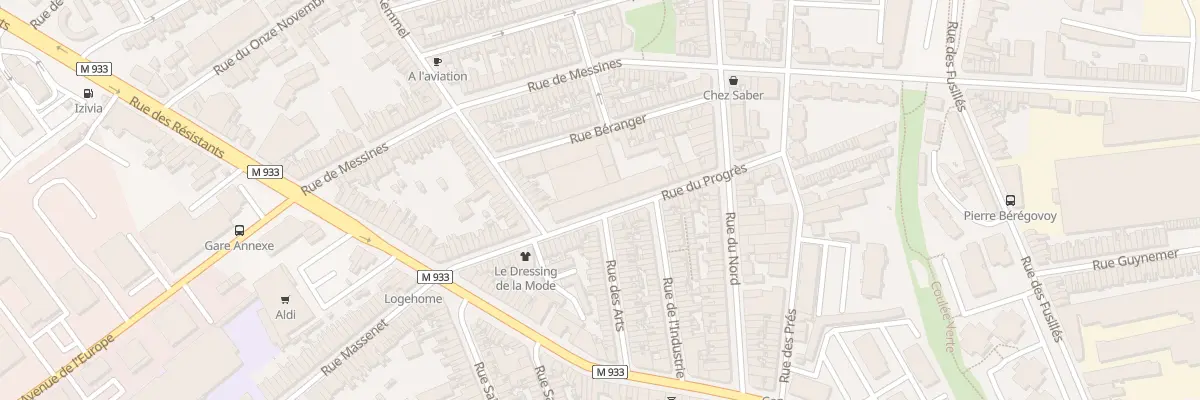 Plan du 16E Rue du Progres à Armentières