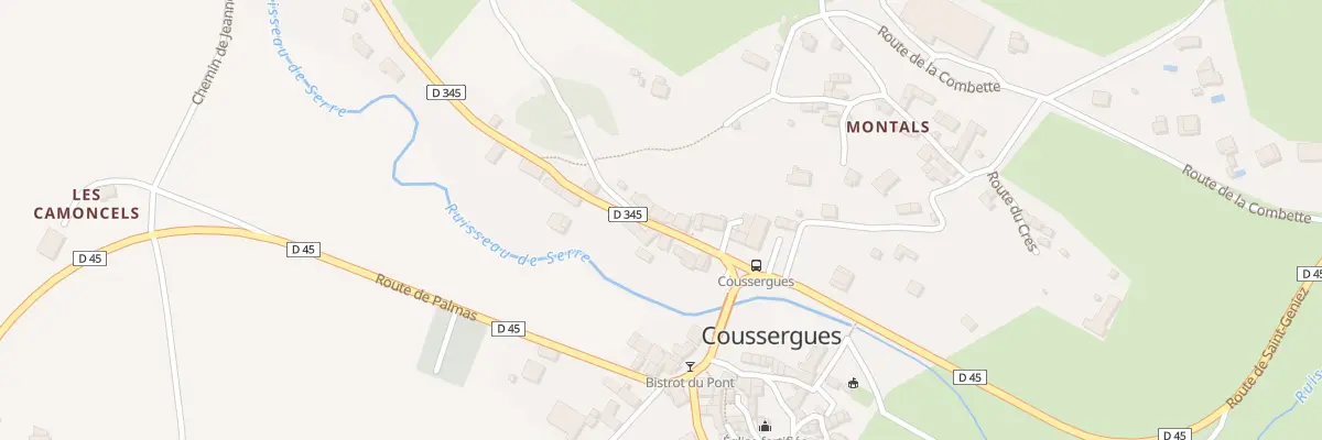 Plan du 5020 Coussergues à Palmas d’Aveyron