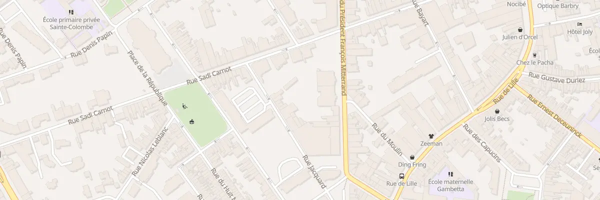 Plan du 15 Rue Nationale Ave Mitterrand à Armentières