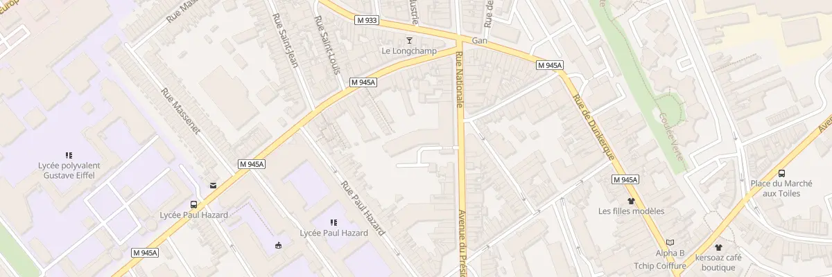 Plan du 83B Rue Nationale Ave Mitterrand à Armentières