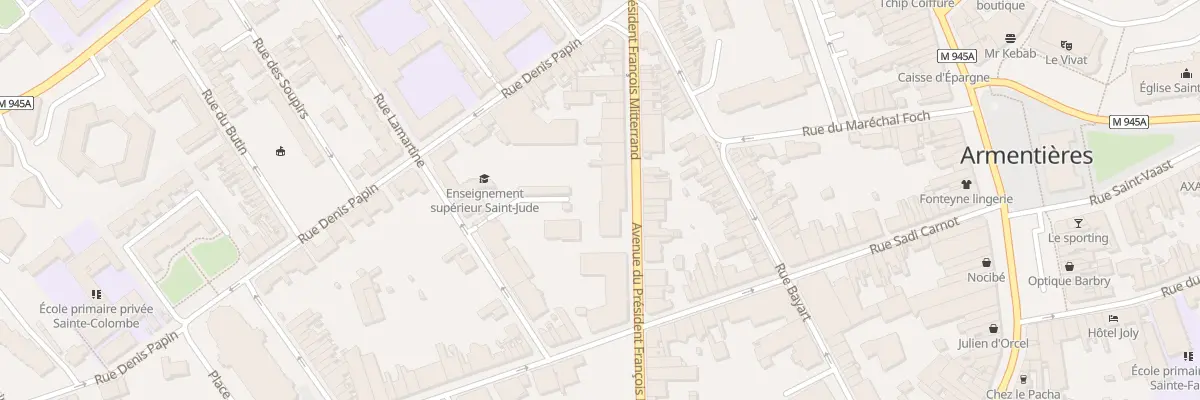 Plan du 8 Rue Lamartine à Armentières