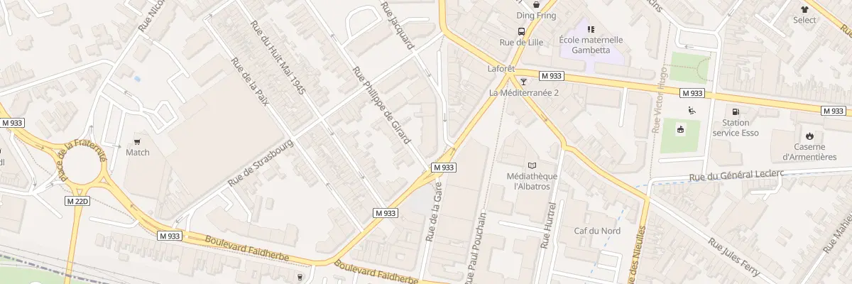 Plan du 1B Rue Nationale Ave Mitterrand à Armentières