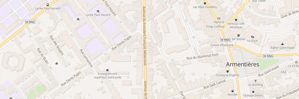Plan du 100 Rue Nationale Ave Mitterrand à Armentières