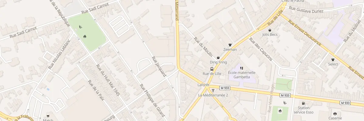 Plan du 32 Rue Nationale Ave Mitterrand à Armentières