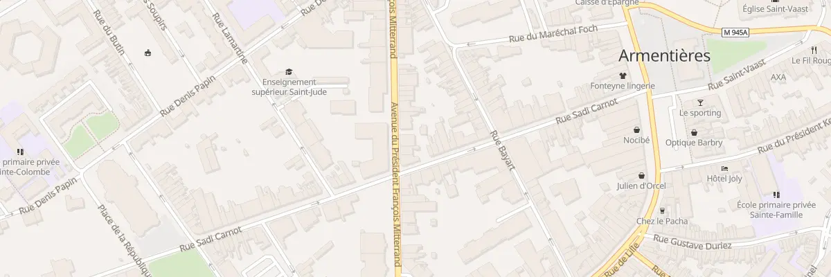 Plan du 78 Rue Nationale Ave Mitterrand à Armentières