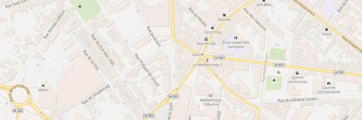 Plan du 20 Rue Nationale Ave Mitterrand à Armentières