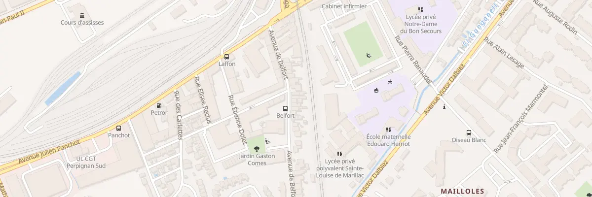 Plan du 21 Av de Belfort à Perpignan