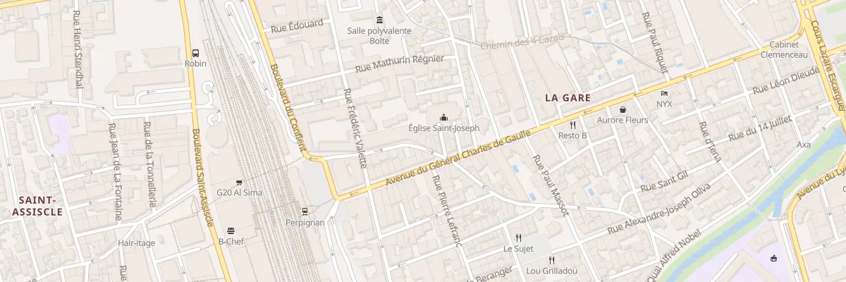 Plan du 21 Rue François de Chateaubriand à Perpignan